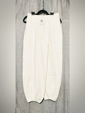 Ugerlov Women's Y2K Cream Pull-On Barrel Leg Pleated Pants, Size XL